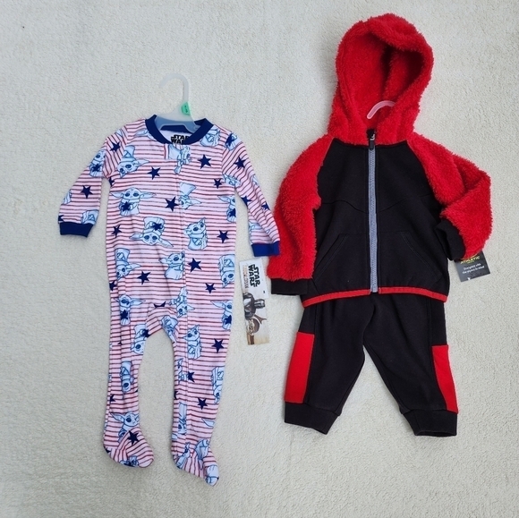New with tag baby boy 4th of July footed pajama and fall outfit size 6-9 months - Picture 1 of 3